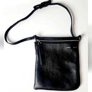 Kara New York Unisex Tri Way Handbag Black Pebbled Leather Crossbody Mini Bag!
